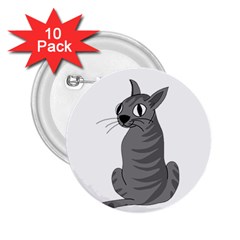 Gray cat 2.25  Buttons (10 pack) 