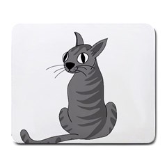 Gray Cat Large Mousepads by Valentinaart