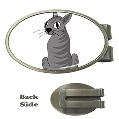 Gray cat Money Clips (Oval) 