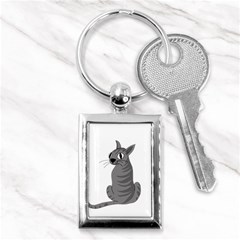 Gray cat Key Chains (Rectangle) 