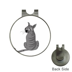 Gray cat Hat Clips with Golf Markers