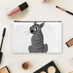 Gray cat Cosmetic Bag (Medium) 