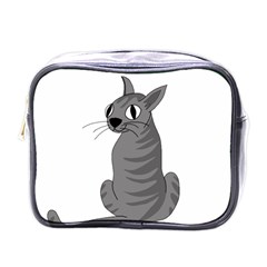 Gray cat Mini Toiletries Bags