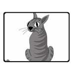 Gray cat Fleece Blanket (Small) 50 x40  Blanket Front