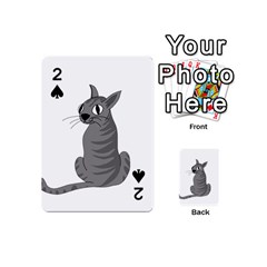 Gray Cat Playing Cards 54 (mini)  by Valentinaart