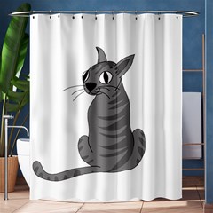 Gray Cat Shower Curtain 60  X 72  (medium)  by Valentinaart