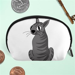 Gray cat Accessory Pouches (Large) 