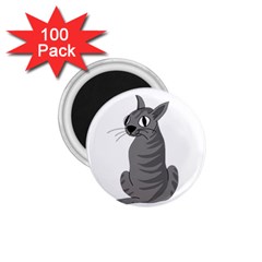 Gray Cat 1 75  Magnets (100 Pack)  by Valentinaart