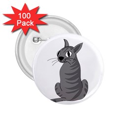 Gray Cat 2 25  Buttons (100 Pack)  by Valentinaart