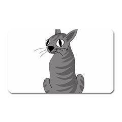 Gray Cat Magnet (rectangular) by Valentinaart