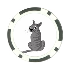 Gray Cat Poker Chip Card Guards by Valentinaart