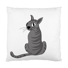 Gray Cat Standard Cushion Case (one Side) by Valentinaart