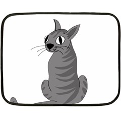 Gray Cat Fleece Blanket (mini) by Valentinaart