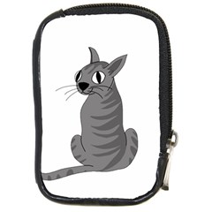 Gray Cat Compact Camera Cases by Valentinaart