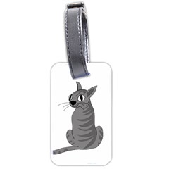 Gray Cat Luggage Tags (two Sides) by Valentinaart