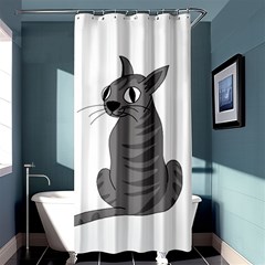 Gray Cat Shower Curtain 36  X 72  (stall)  by Valentinaart