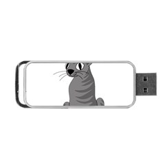 Gray Cat Portable Usb Flash (two Sides) by Valentinaart