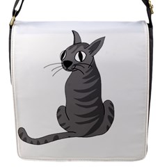 Gray Cat Flap Messenger Bag (s) by Valentinaart