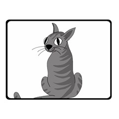 Gray Cat Double Sided Fleece Blanket (small)  by Valentinaart