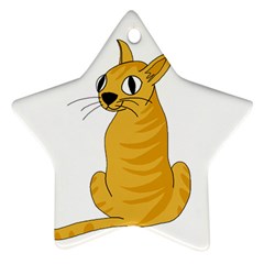 Yellow Cat Ornament (star)  by Valentinaart