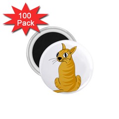 Yellow Cat 1 75  Magnets (100 Pack)  by Valentinaart