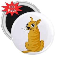 Yellow Cat 3  Magnets (100 Pack) by Valentinaart