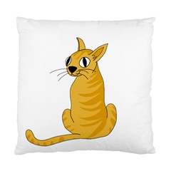 Yellow Cat Standard Cushion Case (one Side) by Valentinaart