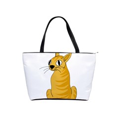 Yellow Cat Shoulder Handbags by Valentinaart