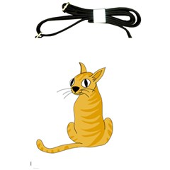 Yellow Cat Shoulder Sling Bags by Valentinaart