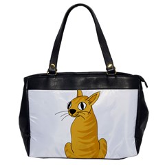 Yellow Cat Office Handbags by Valentinaart