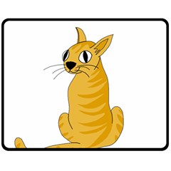 Yellow Cat Fleece Blanket (medium)  by Valentinaart