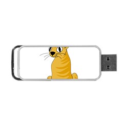 Yellow Cat Portable Usb Flash (one Side) by Valentinaart