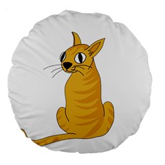 Yellow Cat Large 18  Premium Round Cushions by Valentinaart