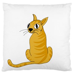 Yellow Cat Standard Flano Cushion Case (two Sides) by Valentinaart