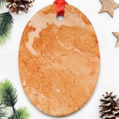 Rose Gold Marble Stone Print Ornament (oval)  by Dushan