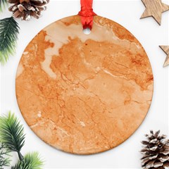 Rose Gold Marble Stone Print Round Ornament (two Sides) 