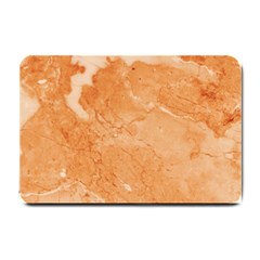 Rose Gold Marble Stone Print Small Doormat  by Dushan