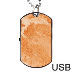 Rose Gold Marble Stone Print Dog Tag Usb Flash (one Side) by Dushan