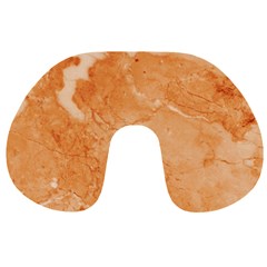 Rose Gold Marble Stone Print Travel Neck Pillows by Dushan