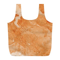 Rose Gold Marble Stone Print Full Print Recycle Bags (l)  by Dushan