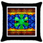 curty Black Throw Pillow Case Front