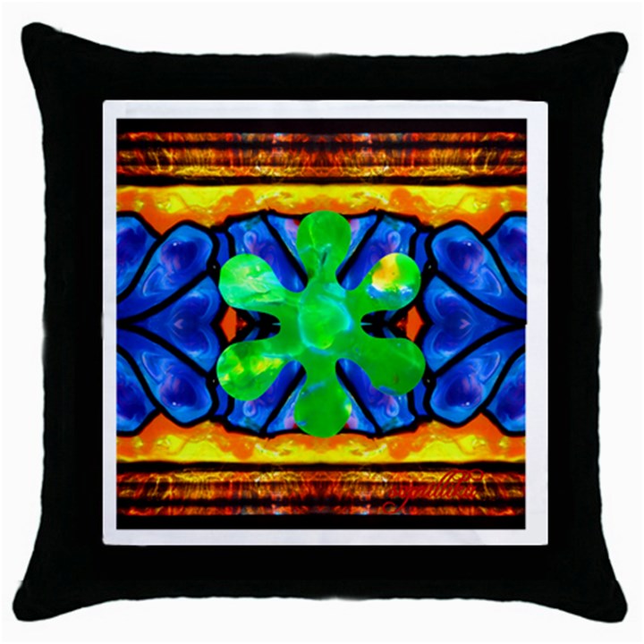 curty Black Throw Pillow Case