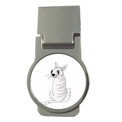 White Cat  Money Clips (round)  by Valentinaart