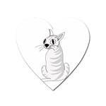 White cat  Heart Magnet Front