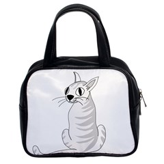 White Cat  Classic Handbags (2 Sides) by Valentinaart