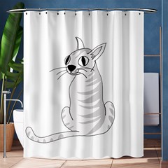 White Cat  Shower Curtain 60  X 72  (medium)  by Valentinaart