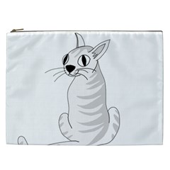 White Cat  Cosmetic Bag (xxl)  by Valentinaart