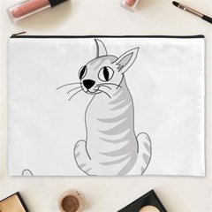 White Cat  Cosmetic Bag (xxxl)  by Valentinaart