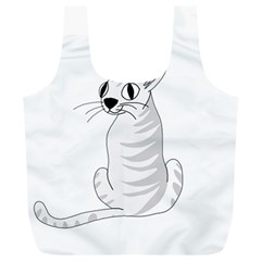 White Cat  Full Print Recycle Bags (l)  by Valentinaart