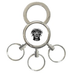 Fantasy Monster Head Drawing 3-ring Key Chains by dflcprints